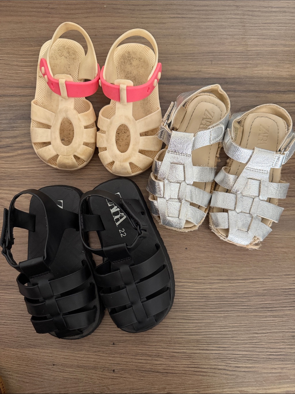 Zara & Bopeeps / Toddler Girls Summer Sandal 3-Pack / Us 7